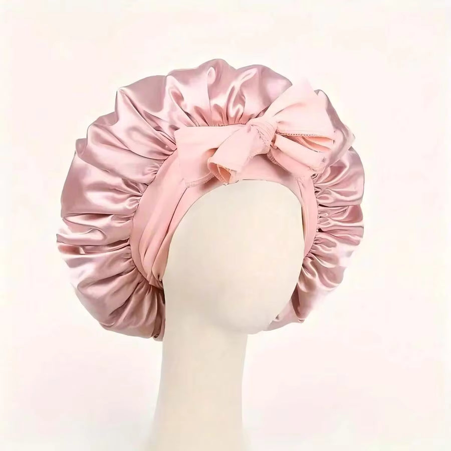 1pc Luxury Satin Silk Sleep Cap - Adjustable Comfortable Drawstring - Unisex Hair Care, Home & Bathroom Decor, Back To School Season