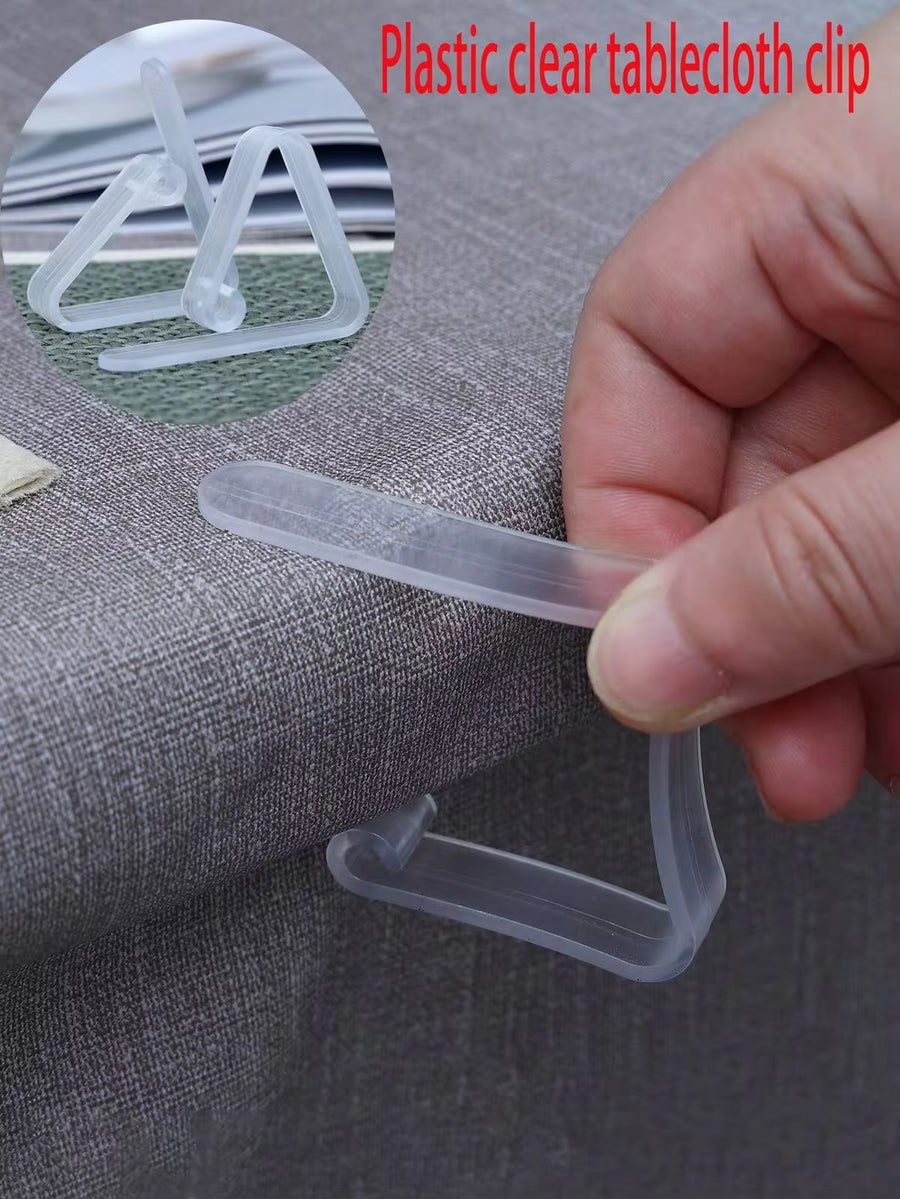 8/10/16/24/32/48pcs Plastic Transparent Tablecloth Clip Tablecloth Non-Slip Clip Suitable For Wedding Party Family Gold Dot Tablecloth Fixed Clip Party Tablecloth Suitable For Wedding Birthday Outdoor Party