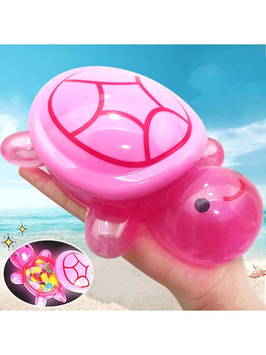 17cm Glow-In-The-Dark Giant Turtle, Plastic Material (Requires Sunlight/UV Exposure To Glow, Shell Does Not Glow), Openable Shell, Extra Large Glowing Turtle Storage Box Decor, Random Color